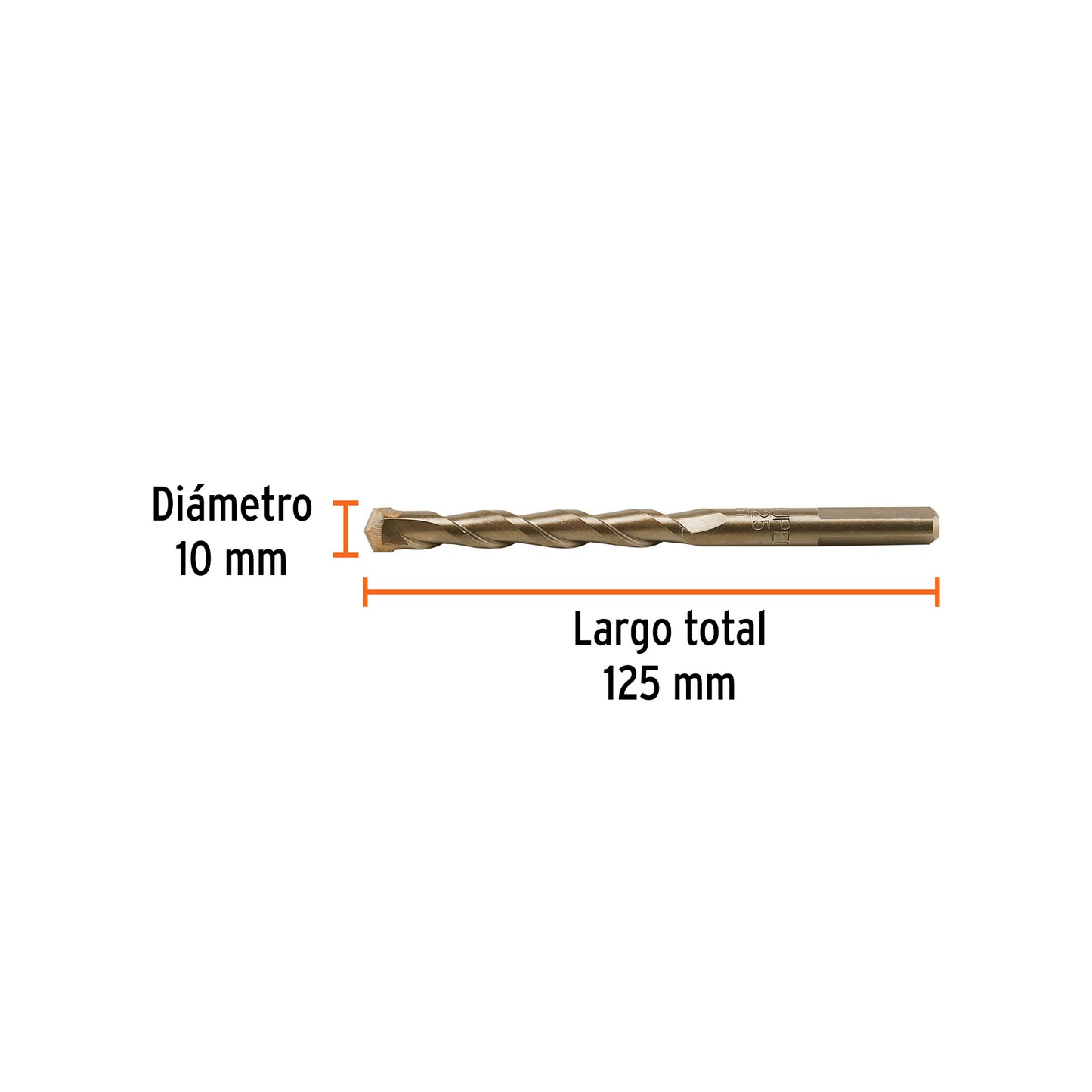 Broca para concreto 10 x 125 mm, Truper
