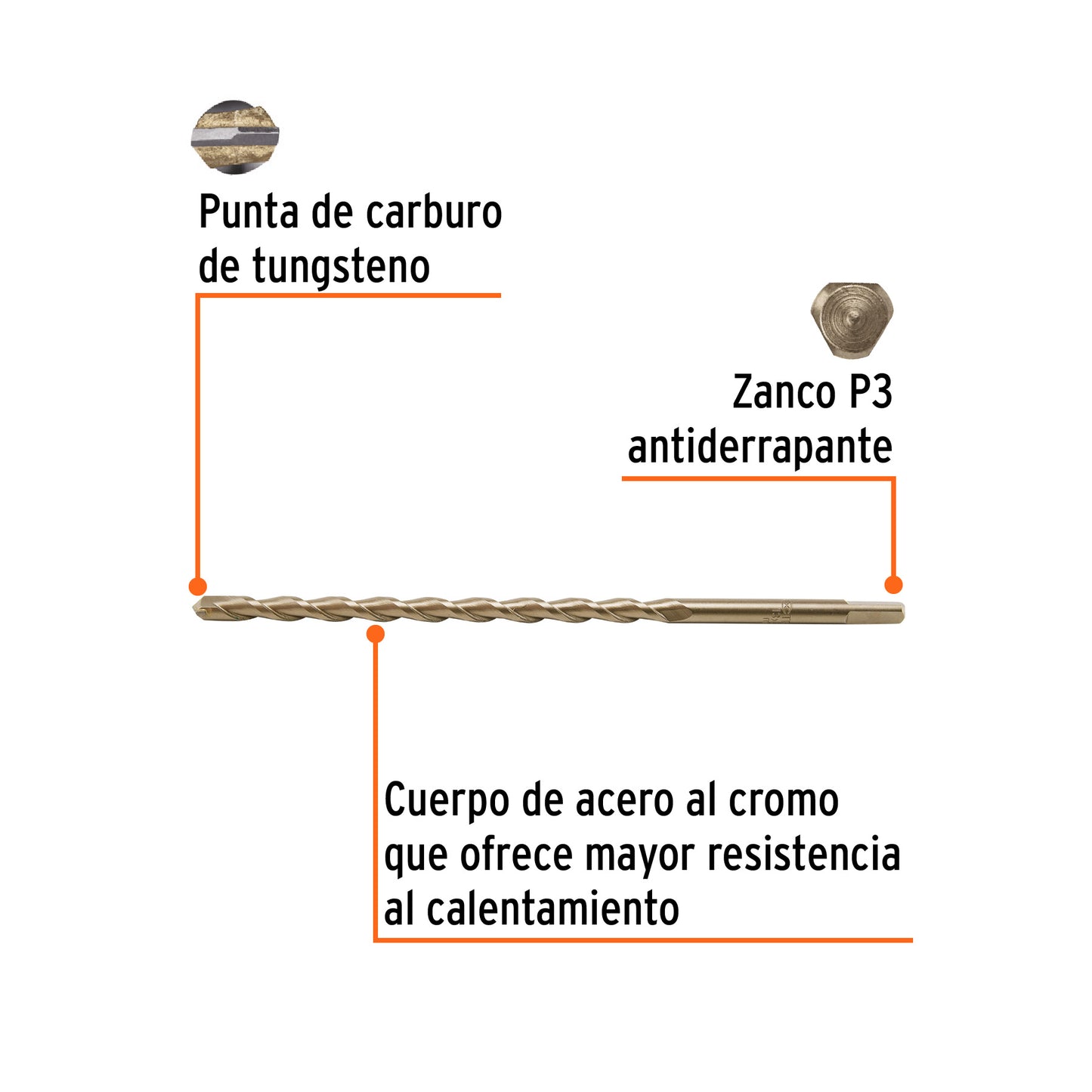 Broca para concreto 13 x 300 mm, Truper