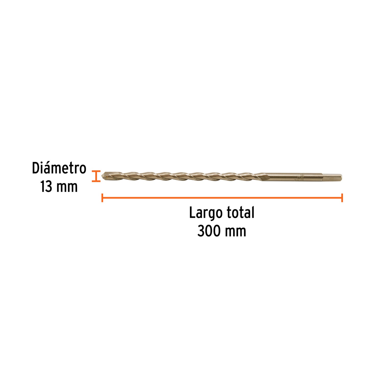 Broca para concreto 13 x 300 mm, Truper