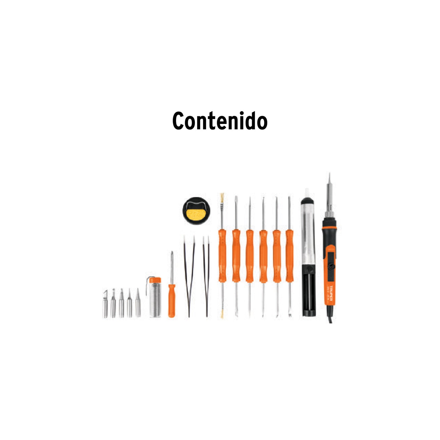 Kit soldadura electrónica con cautín de 25 W, temp regulable