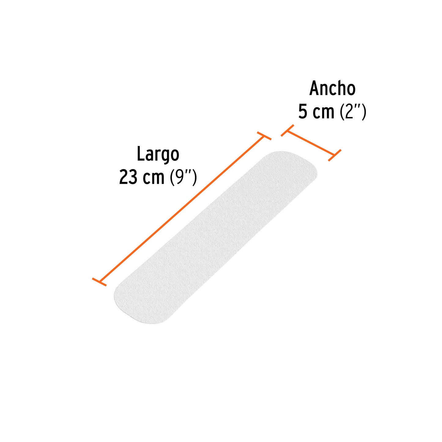 Tarjeta 6 tiras 23cm antiderrapantes trans. 50mm área húmeda
