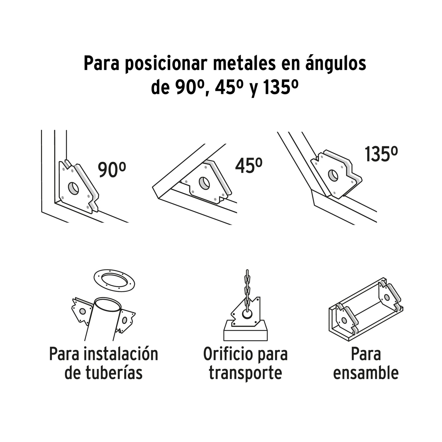 Escuadra magnética 3' para soldar, capacidad 25 kg, Expert