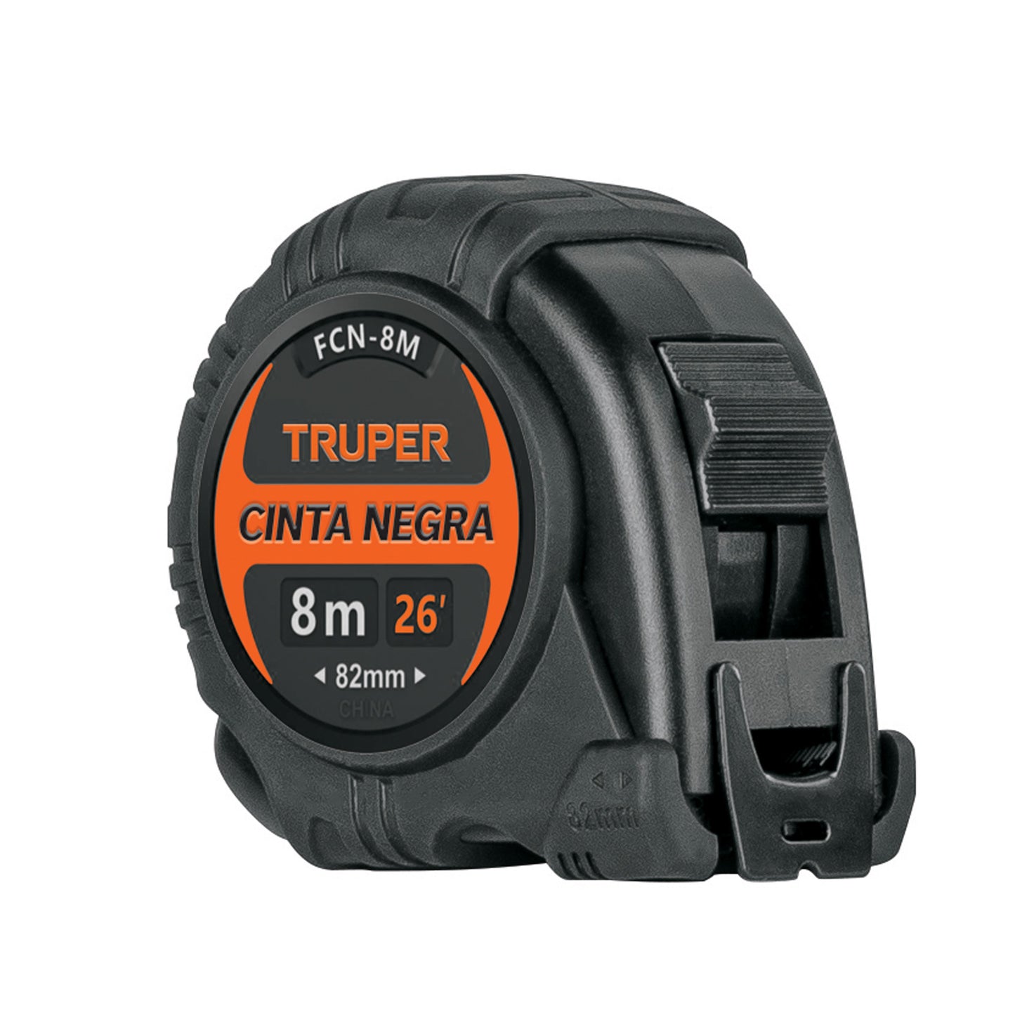 Flexómetro contra impactos 8 m, Cinta Negra 25 mm, Truper