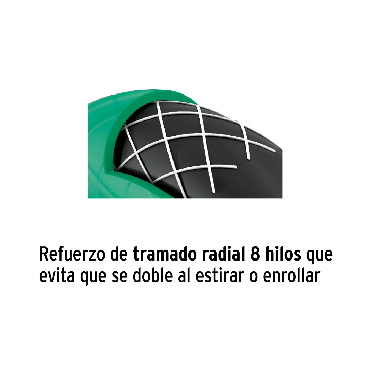 Manguera verde 1/2' 2 capas 10m conexiones plásticas, Pretul
