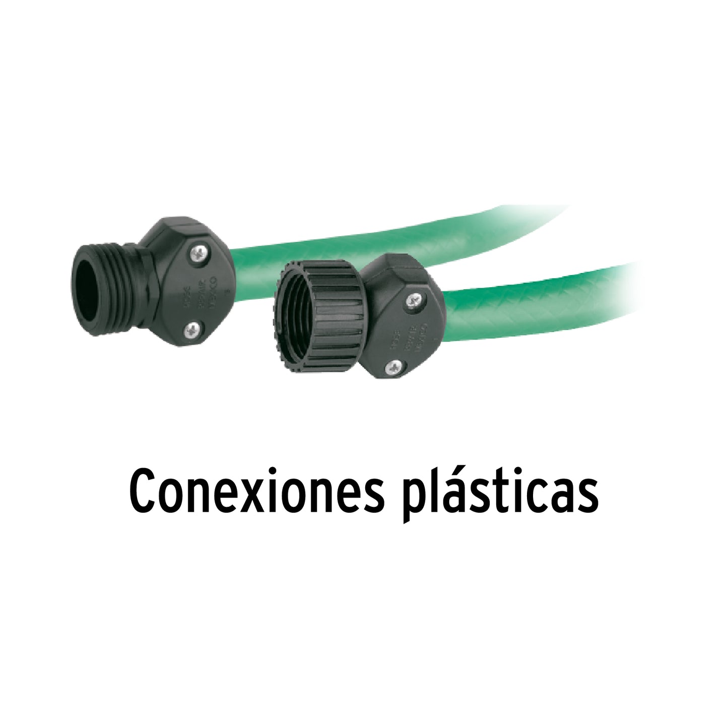 Manguera verde 1/2' 2 capas 10m conexiones plásticas, Pretul