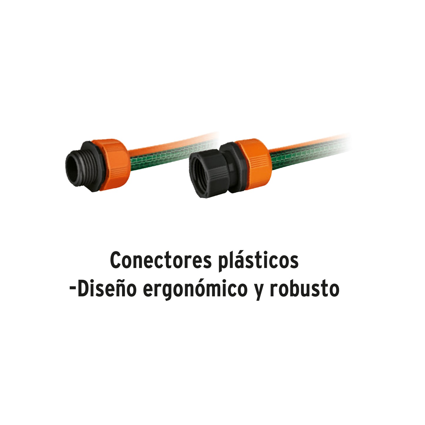 Manguera 1/2'reforzada 3 capas 15 m conexiones plásticas