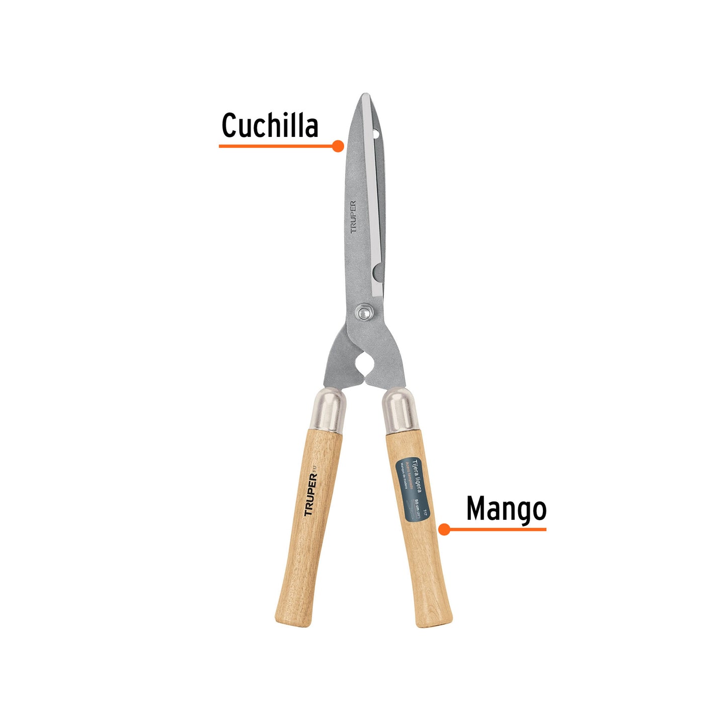 Tijera para poda 50 cm ligera mangos de madera, Truper