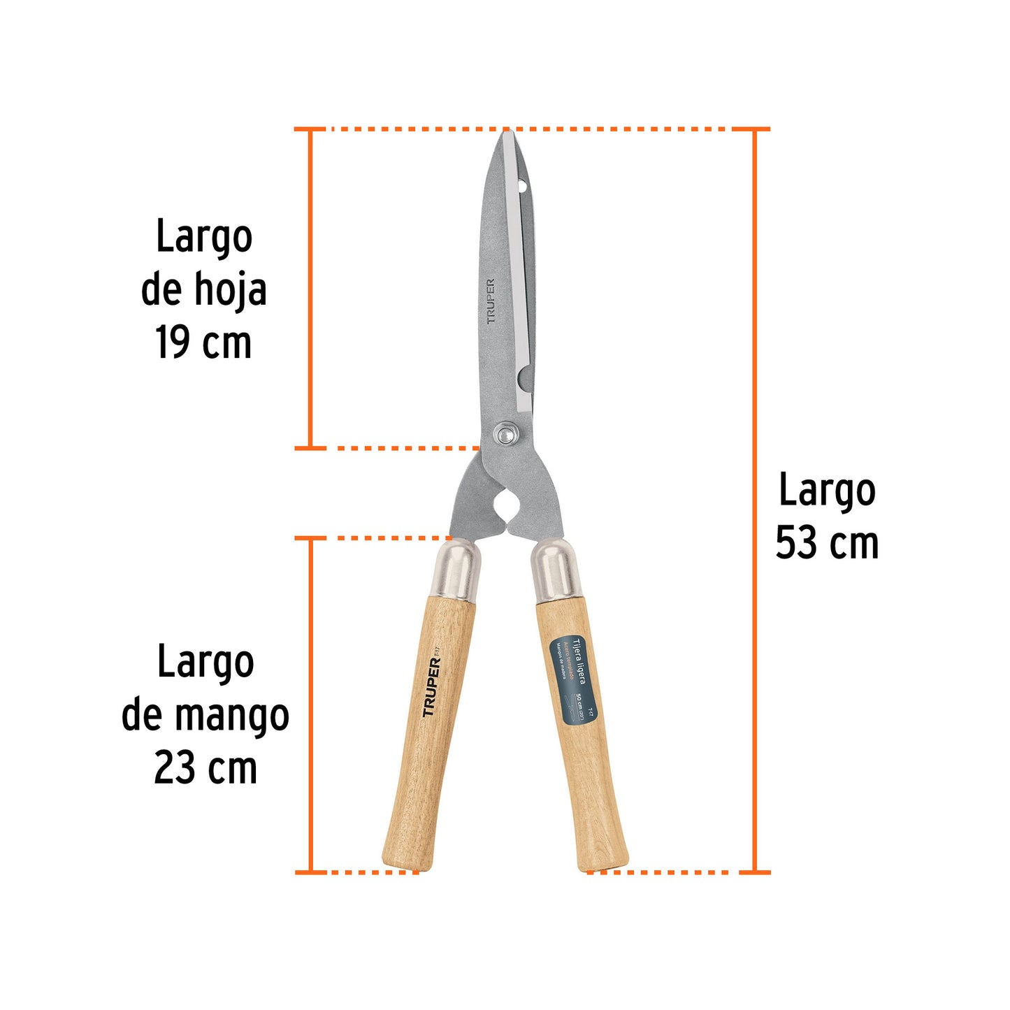 Tijera para poda 50 cm ligera mangos de madera, Truper