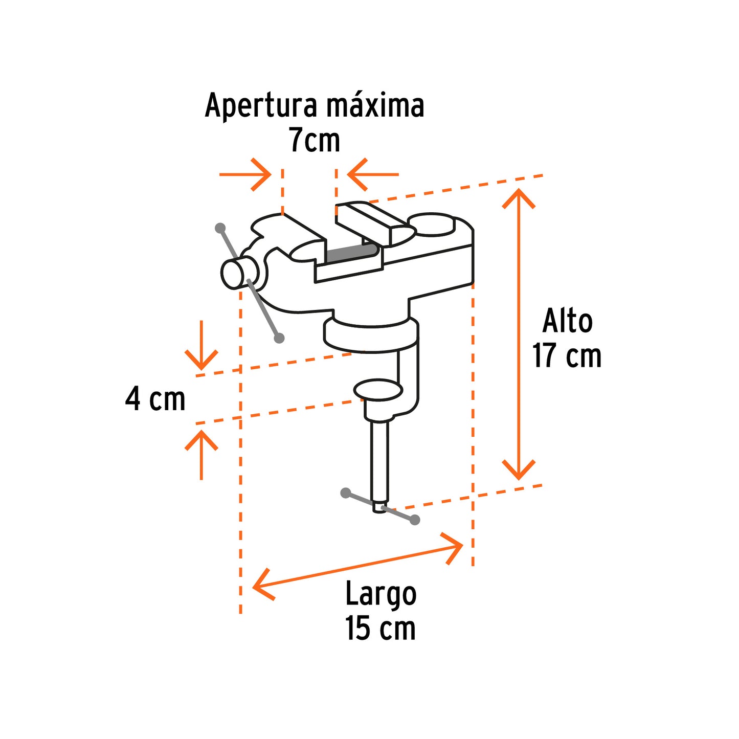 Tornillo de banco 2.5' para joyero, Truper